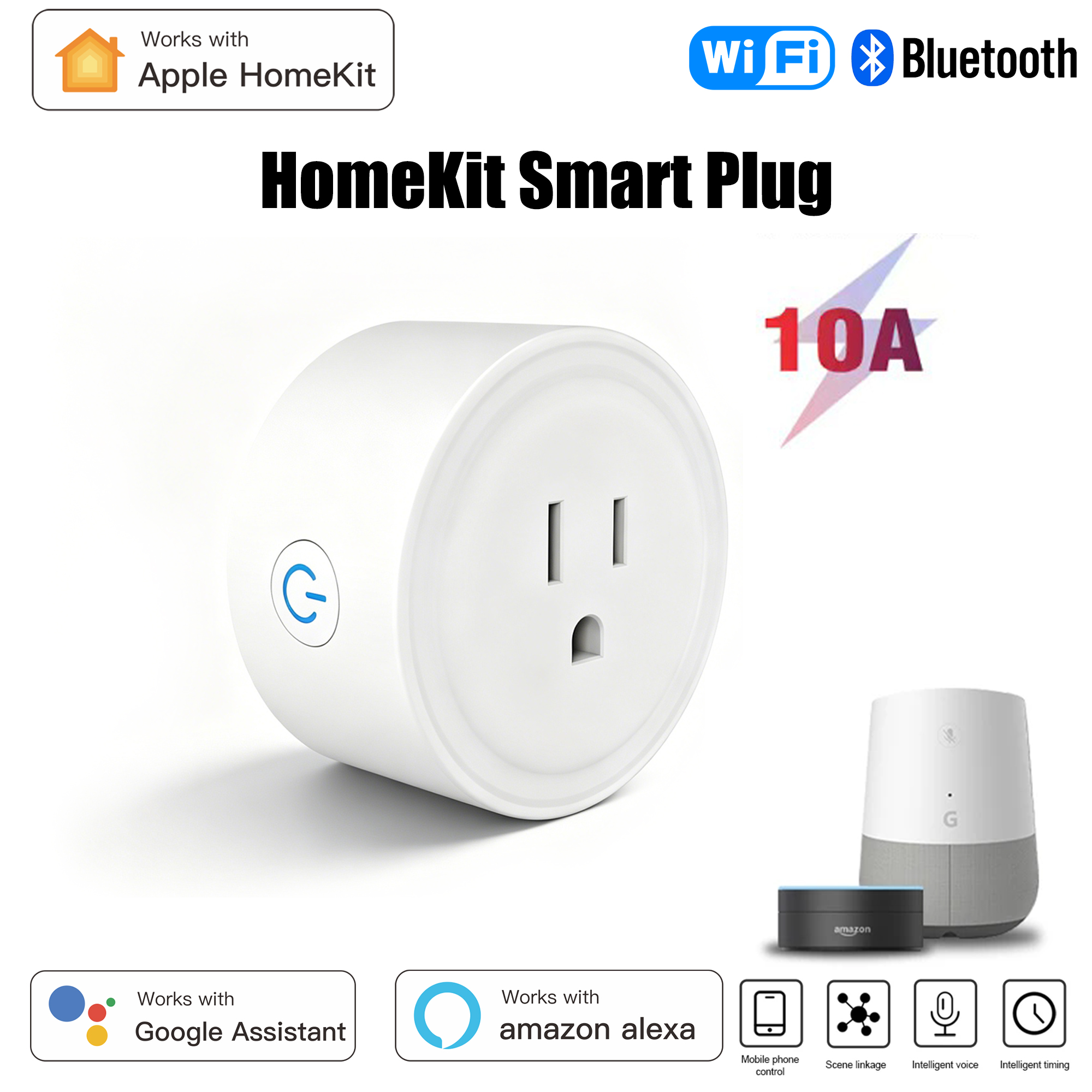 Smart Home Group - HomeKit US Round Smart Plug 10A