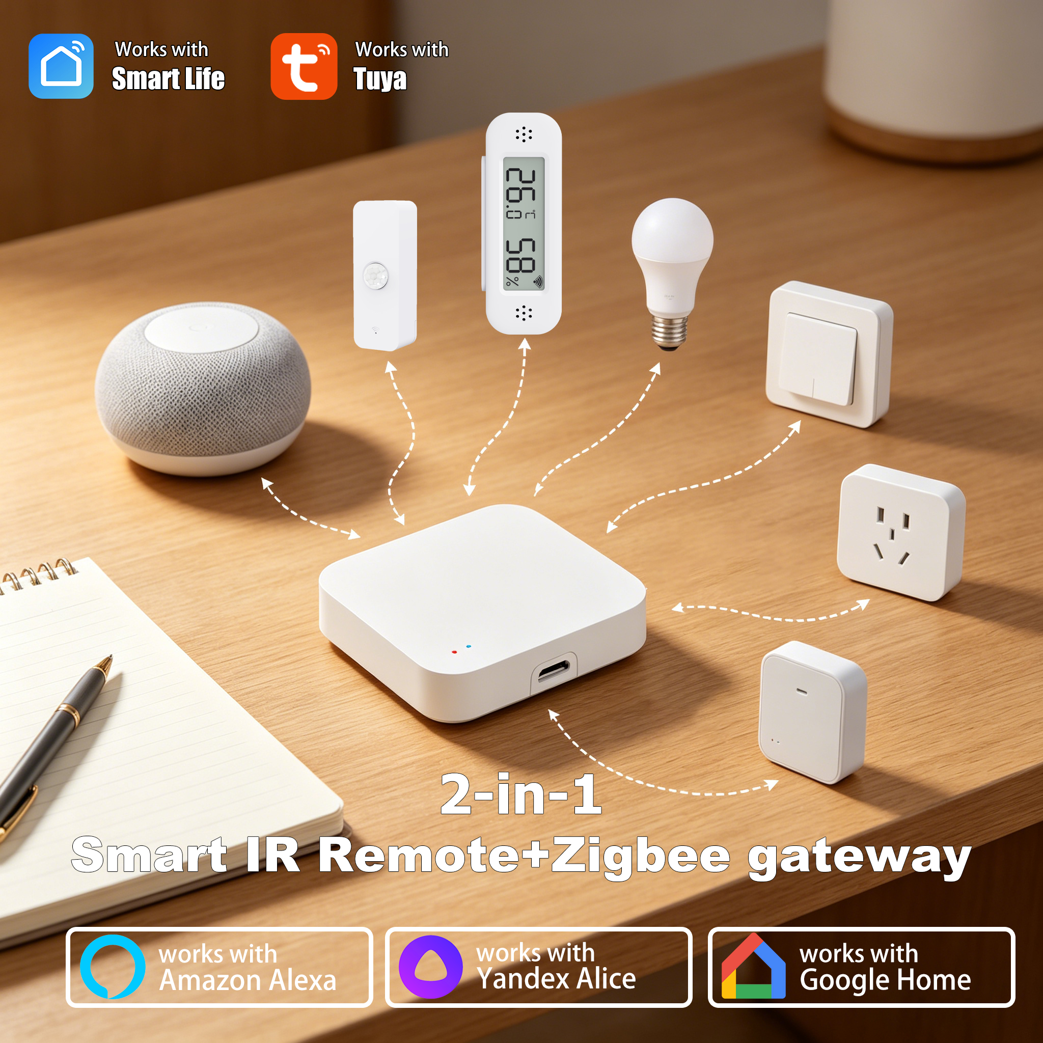 Smart Home Wifi Hub - Tuya Zigbee 3.0 Gateway IR Remote