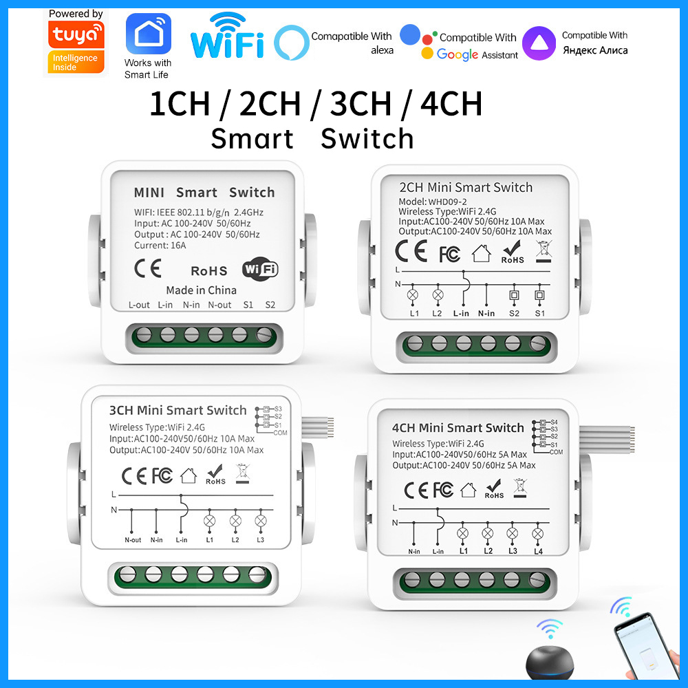 Tuya WiFi Smart Switch 1/2/3/4 - Smart Home Integration review and price